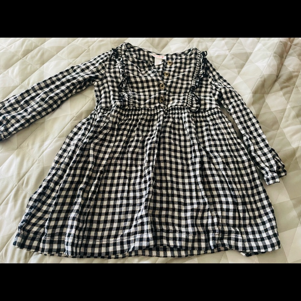Long sleeve gingham dress